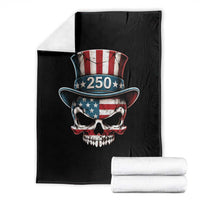 American Flag Skull Patriotic Pride Throw Blanket USA 250 Anniversary
