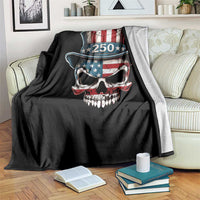 American Flag Skull Patriotic Pride Throw Blanket USA 250 Anniversary