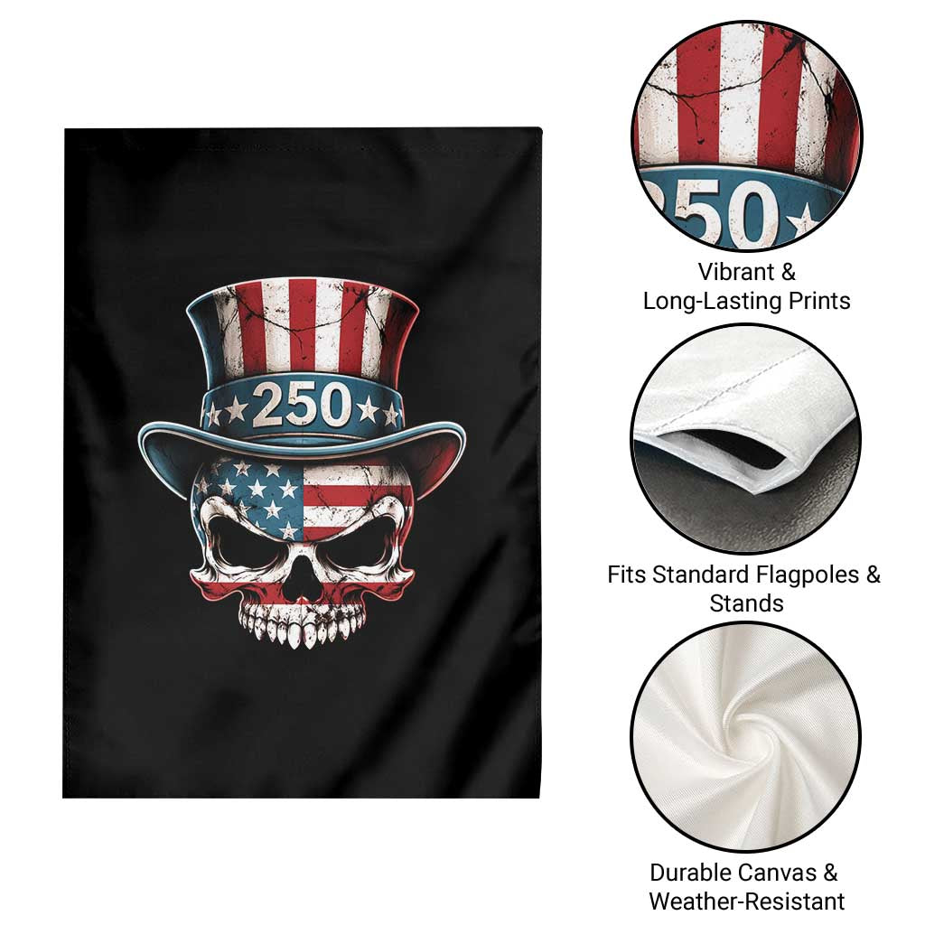 American Flag Skull Patriotic Pride Garden Flag USA 250 Anniversary