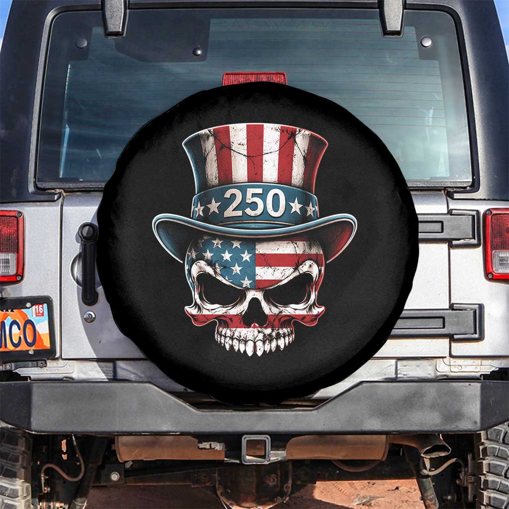 American Flag Skull Patriotic Pride Spare Tire Cover USA 250 Anniversary