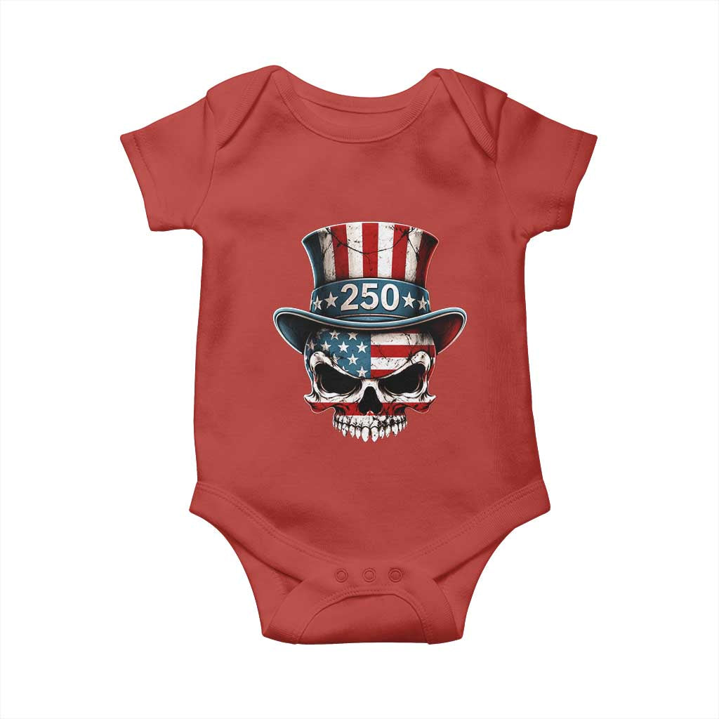 American Flag Skull Patriotic Pride Baby Onesie USA 250 Anniversary