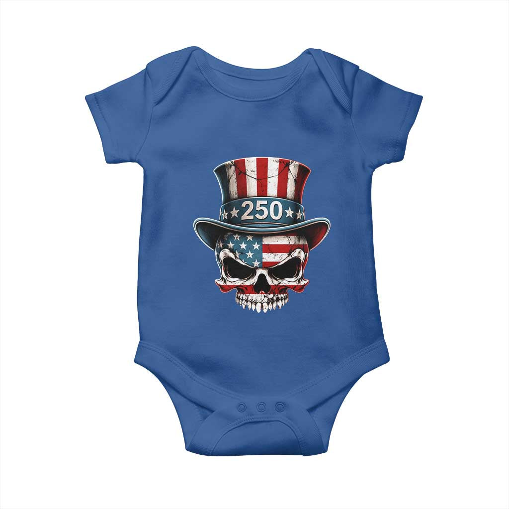 American Flag Skull Patriotic Pride Baby Onesie USA 250 Anniversary