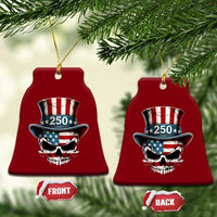 American Flag Skull Patriotic Pride Ceramic Ornament USA 250 Anniversary