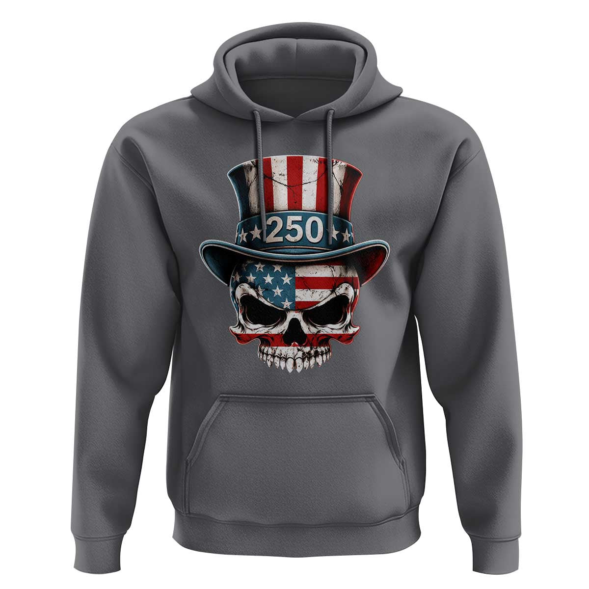American Flag Skull Patriotic Pride Hoodie USA 250 Anniversary
