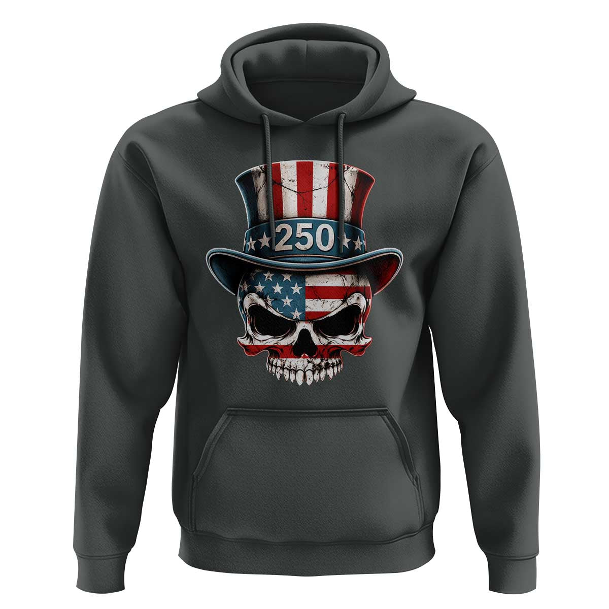 American Flag Skull Patriotic Pride Hoodie USA 250 Anniversary
