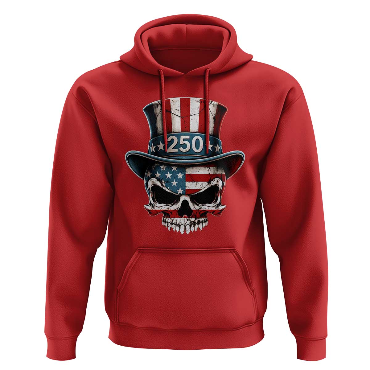 American Flag Skull Patriotic Pride Hoodie USA 250 Anniversary