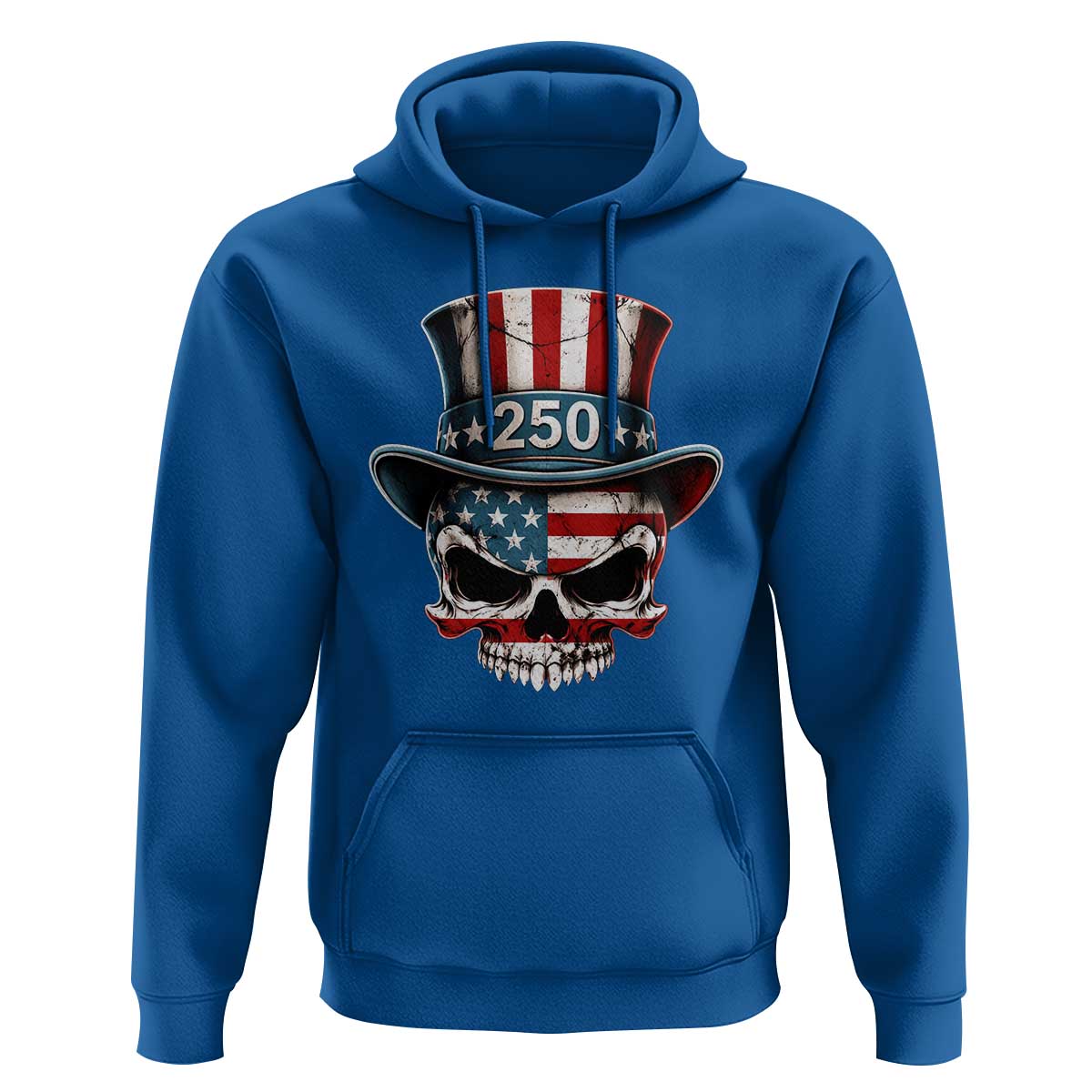 American Flag Skull Patriotic Pride Hoodie USA 250 Anniversary