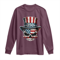 American Flag Skull Patriotic Pride Long Sleeve Shirt USA 250 Anniversary