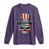 American Flag Skull Patriotic Pride Long Sleeve Shirt USA 250 Anniversary