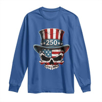 American Flag Skull Patriotic Pride Long Sleeve Shirt USA 250 Anniversary