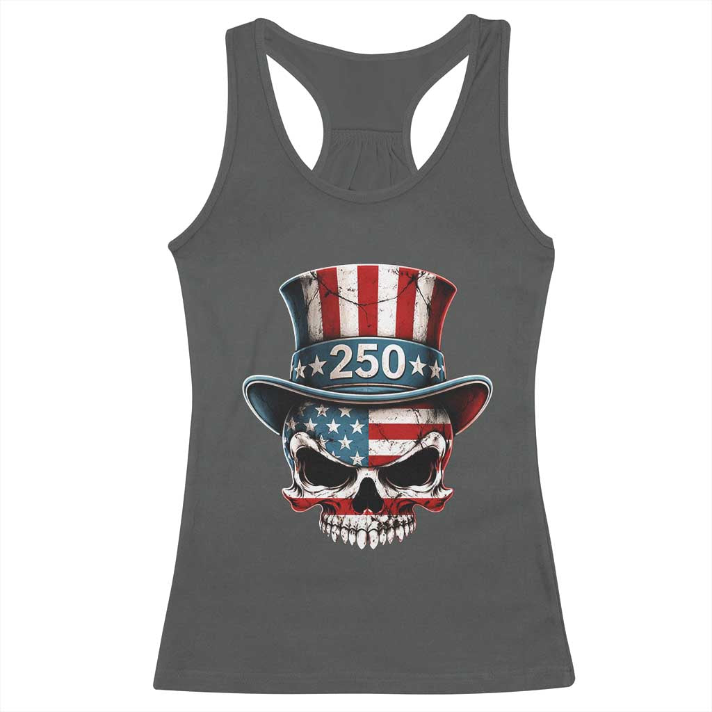 American Flag Skull Patriotic Pride Racerback Tank Top USA 250 Anniversary