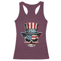 American Flag Skull Patriotic Pride Racerback Tank Top USA 250 Anniversary