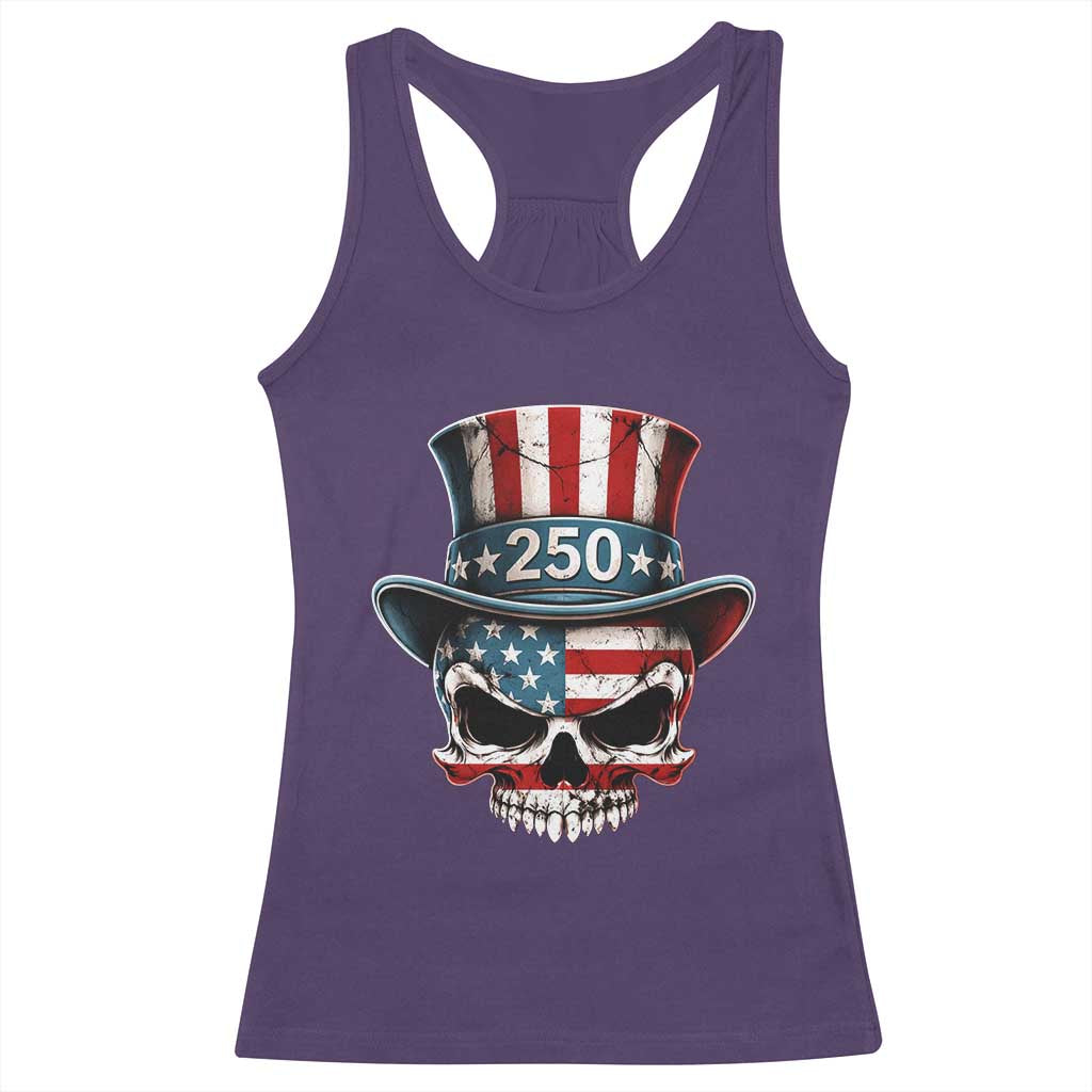 American Flag Skull Patriotic Pride Racerback Tank Top USA 250 Anniversary