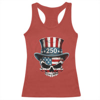 American Flag Skull Patriotic Pride Racerback Tank Top USA 250 Anniversary