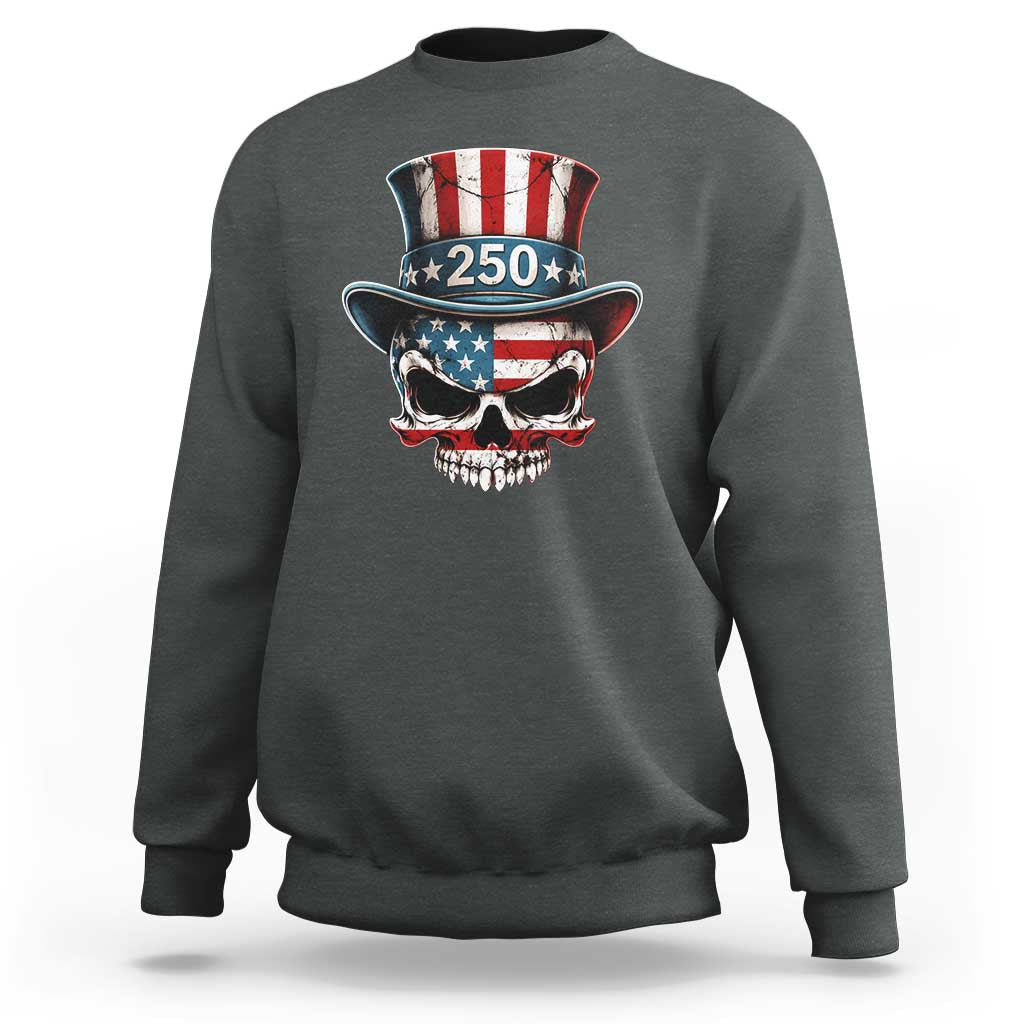 American Flag Skull Patriotic Pride Sweatshirt USA 250 Anniversary