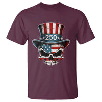 American Flag Skull Patriotic Pride T Shirt USA 250 Anniversary