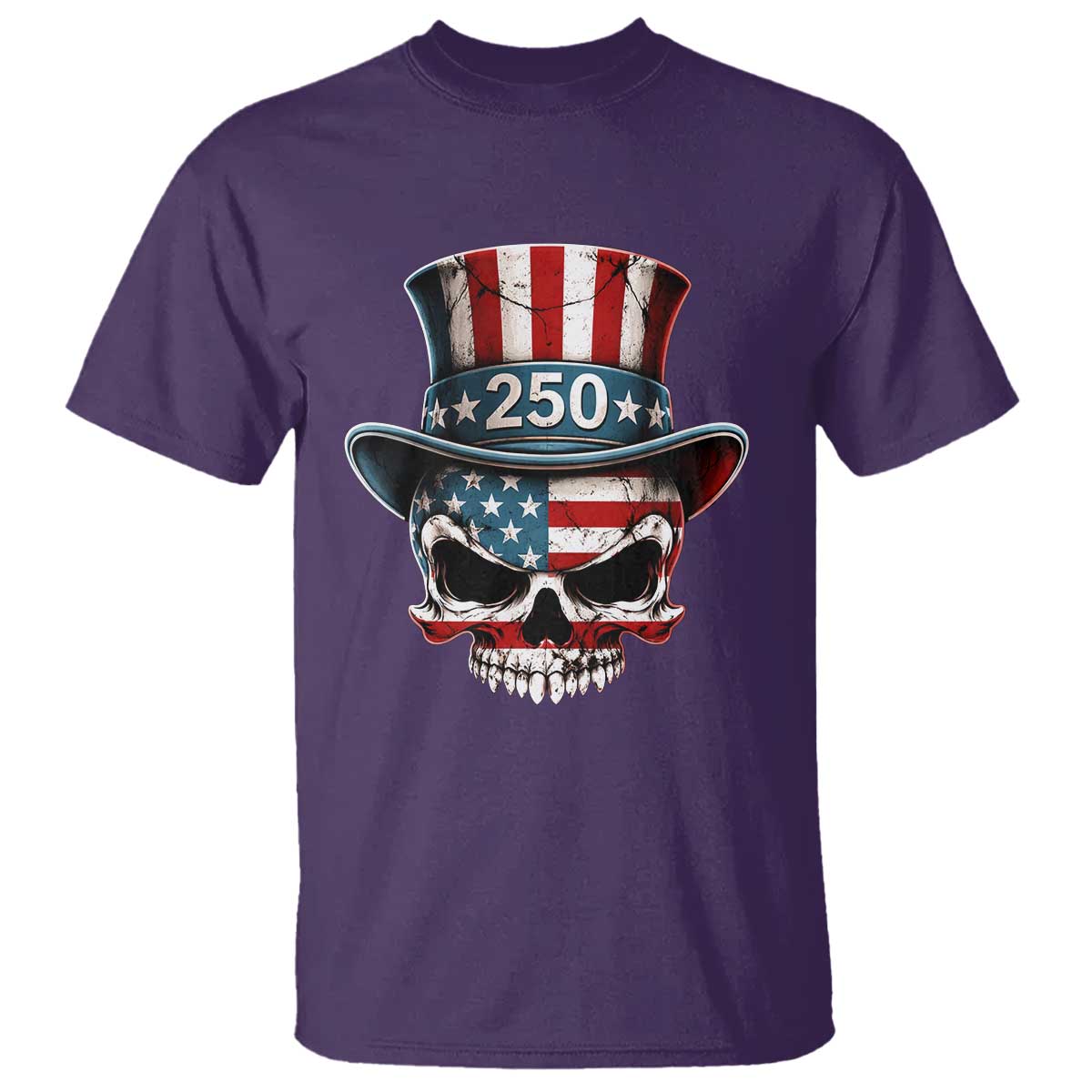 American Flag Skull Patriotic Pride T Shirt USA 250 Anniversary