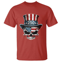American Flag Skull Patriotic Pride T Shirt USA 250 Anniversary