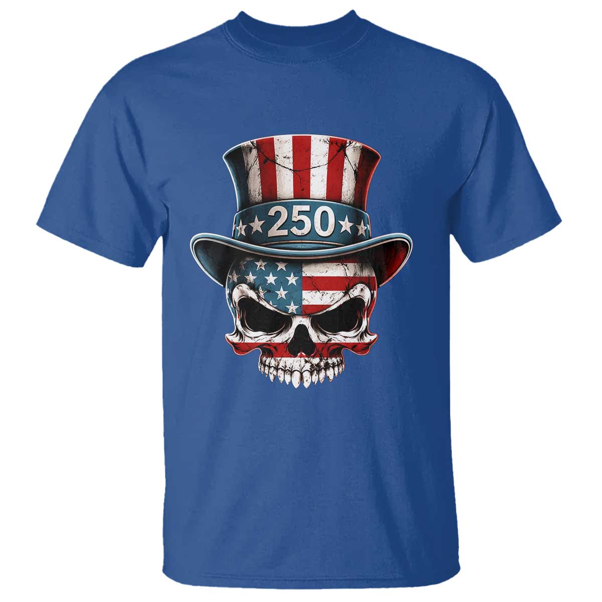 American Flag Skull Patriotic Pride T Shirt USA 250 Anniversary
