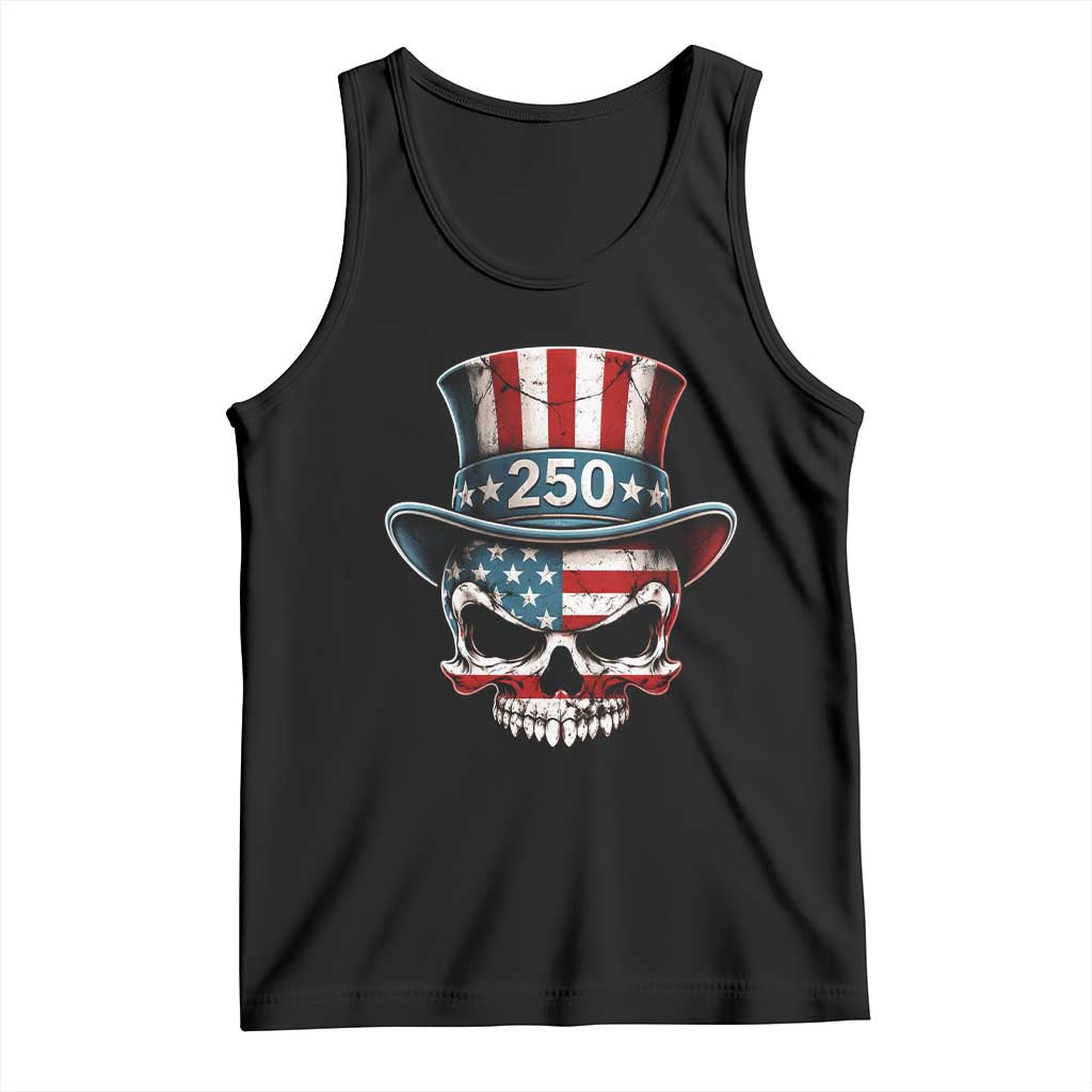 American Flag Skull Patriotic Pride Tank Top USA 250 Anniversary