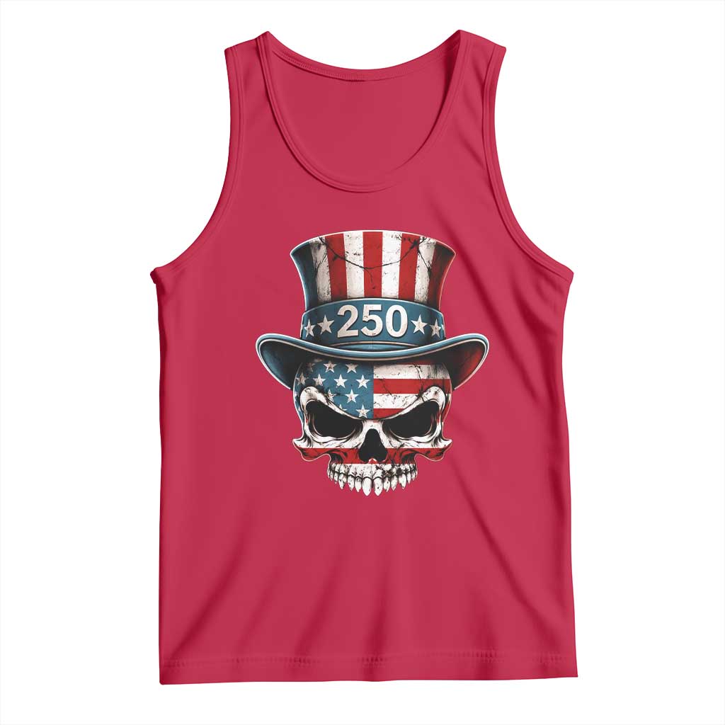 American Flag Skull Patriotic Pride Tank Top USA 250 Anniversary