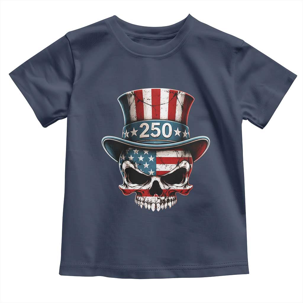 American Flag Skull Patriotic Pride Toddler T Shirt USA 250 Anniversary
