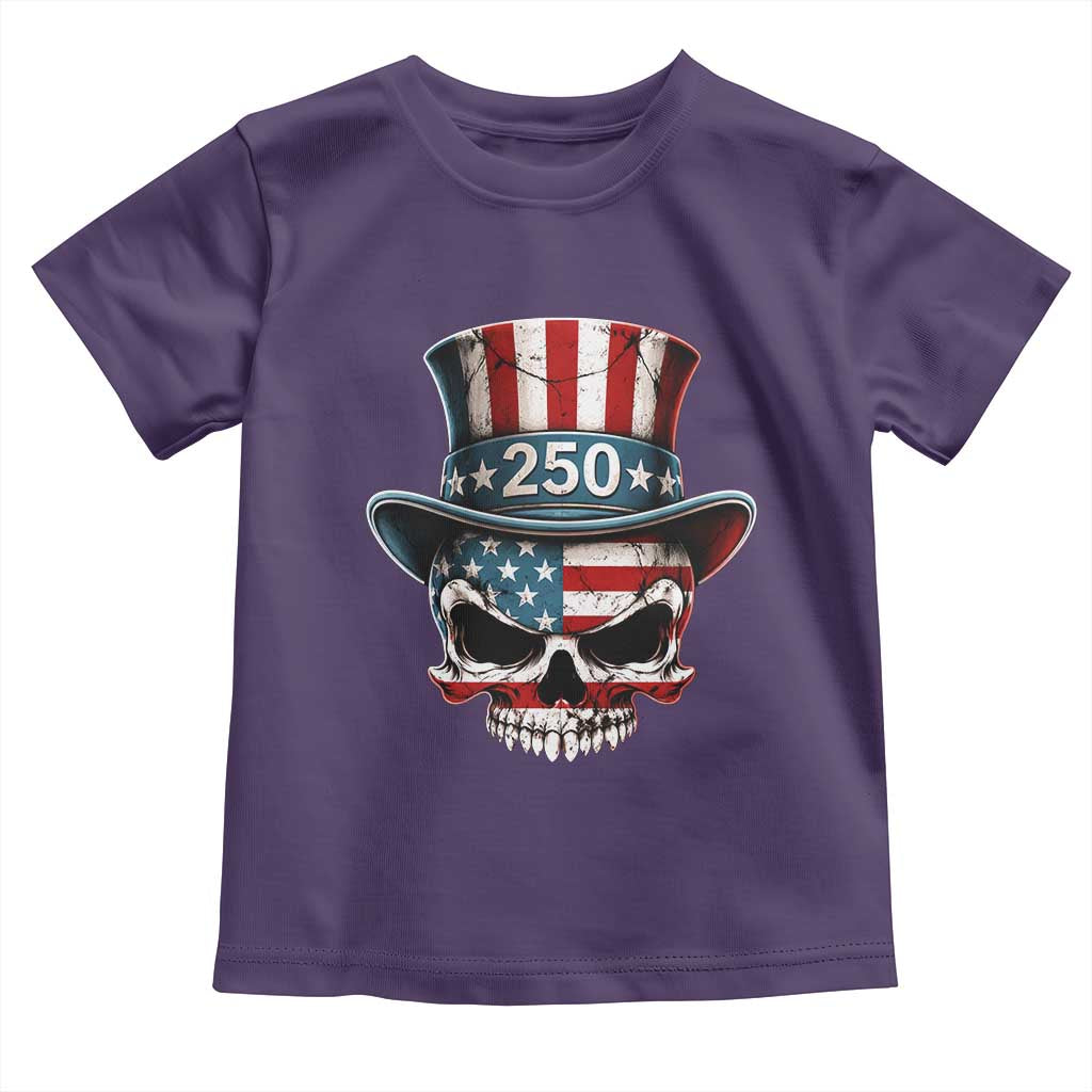 American Flag Skull Patriotic Pride Toddler T Shirt USA 250 Anniversary