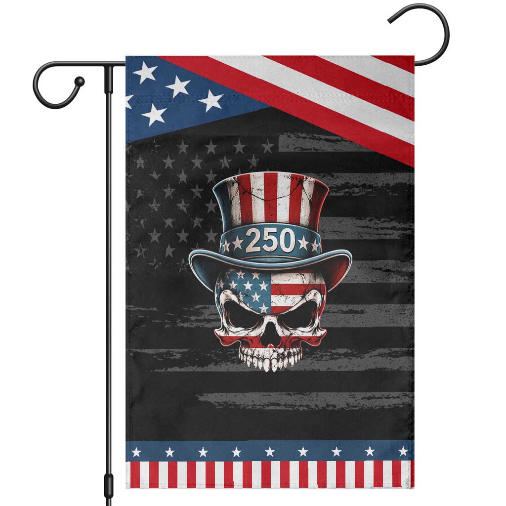American Flag Skull Patriotic Pride Garden Flag USA 250 Anniversary