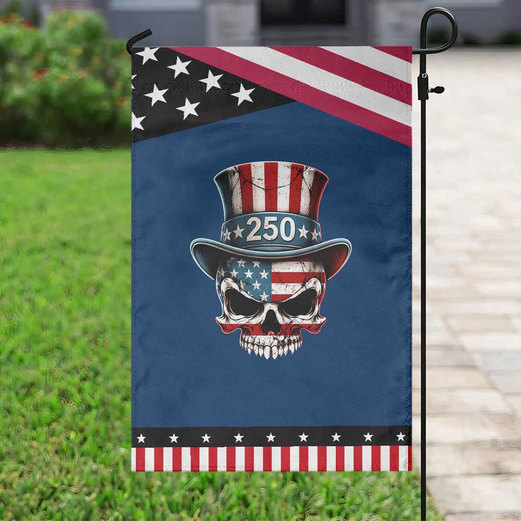 American Flag Skull Patriotic Pride Garden Flag USA 250 Anniversary