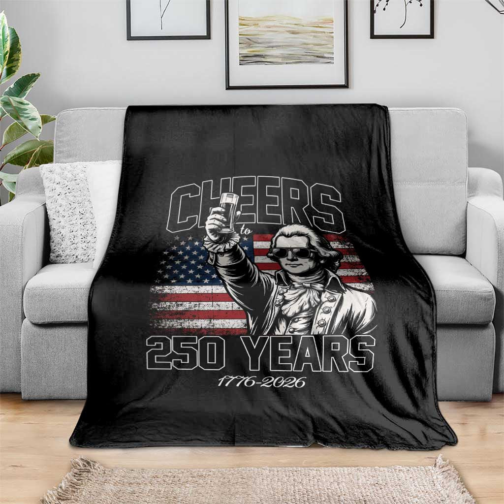Patriotic Thomas Jefferson Throw Blanket Cheers To 250 Years
