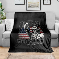 Patriotic Thomas Jefferson Throw Blanket Cheers To 250 Years