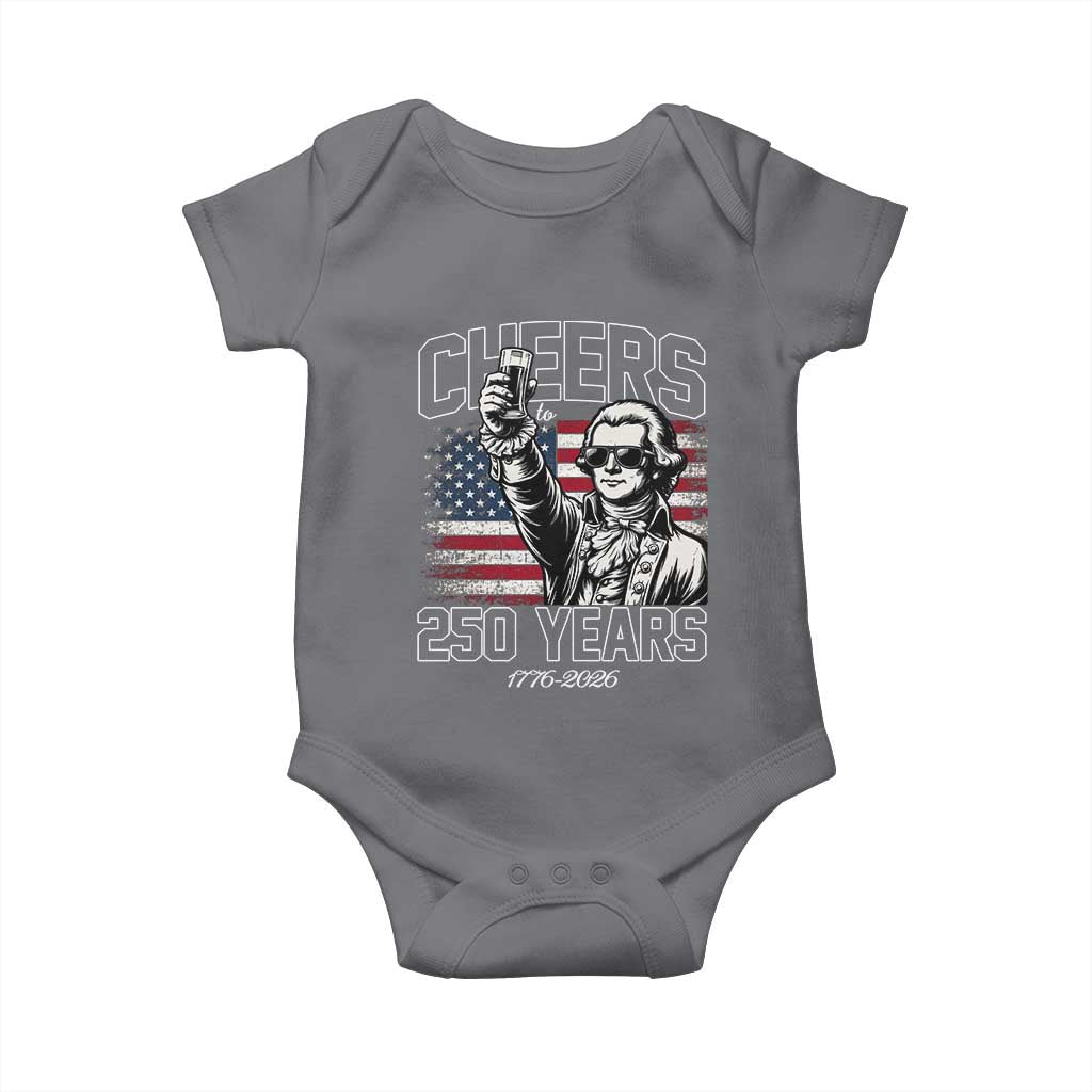 Patriotic Thomas Jefferson Baby Onesie Cheers To 250 Years