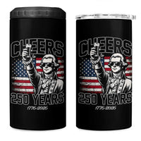 Patriotic Thomas Jefferson 4 in 1 Can Cooler Tumbler Cheers To 250 Years