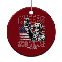 Patriotic Thomas Jefferson Ceramic Ornament Cheers To 250 Years