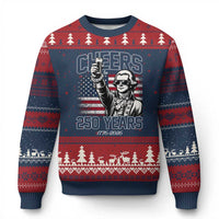 Patriotic Thomas Jefferson Ugly Christmas Sweater Cheers To 250 Years
