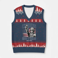 Patriotic Thomas Jefferson V-Neck Knit Sweater Vest Cheers To 250 Years