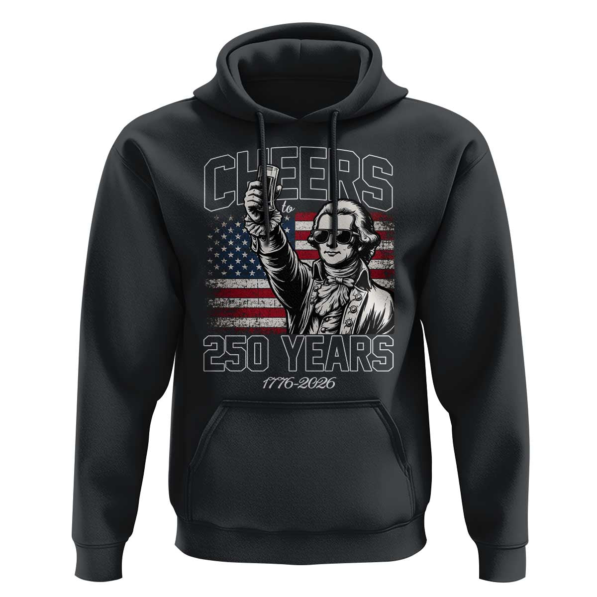 Patriotic Thomas Jefferson Hoodie Cheers To 250 Years