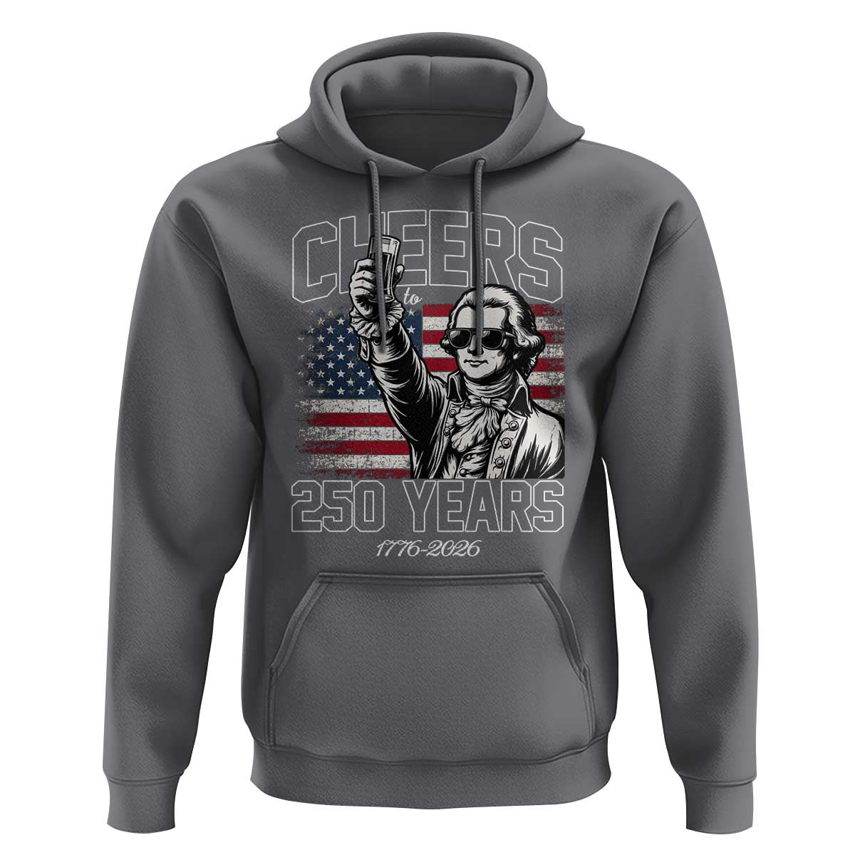 Patriotic Thomas Jefferson Hoodie Cheers To 250 Years