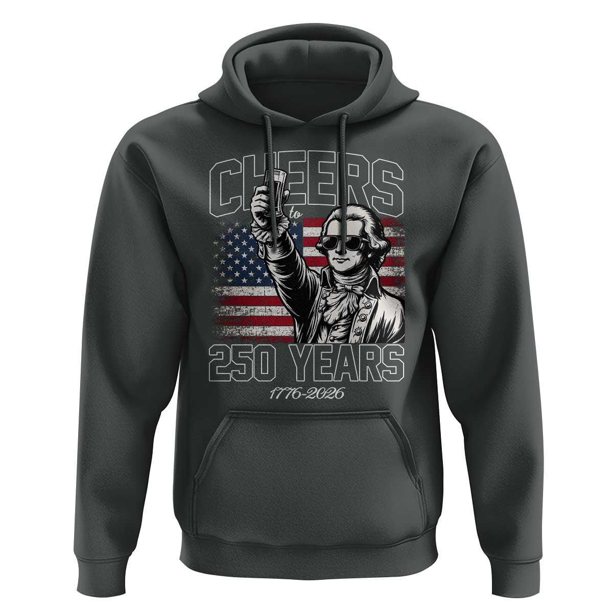 Patriotic Thomas Jefferson Hoodie Cheers To 250 Years