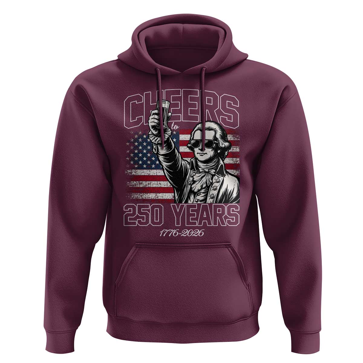 Patriotic Thomas Jefferson Hoodie Cheers To 250 Years