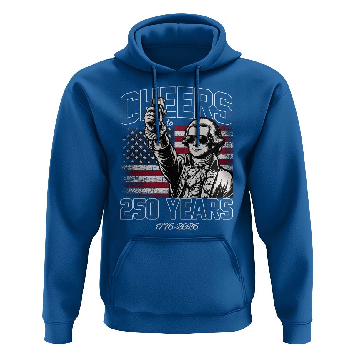 Patriotic Thomas Jefferson Hoodie Cheers To 250 Years