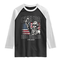 Patriotic Thomas Jefferson Raglan Shirt Cheers To 250 Years