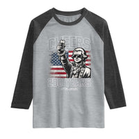 Patriotic Thomas Jefferson Raglan Shirt Cheers To 250 Years