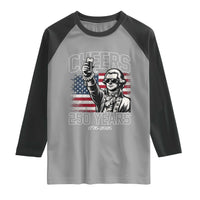 Patriotic Thomas Jefferson Raglan Shirt Cheers To 250 Years