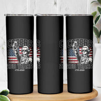 Patriotic Thomas Jefferson Skinny Tumbler Cheers To 250 Years