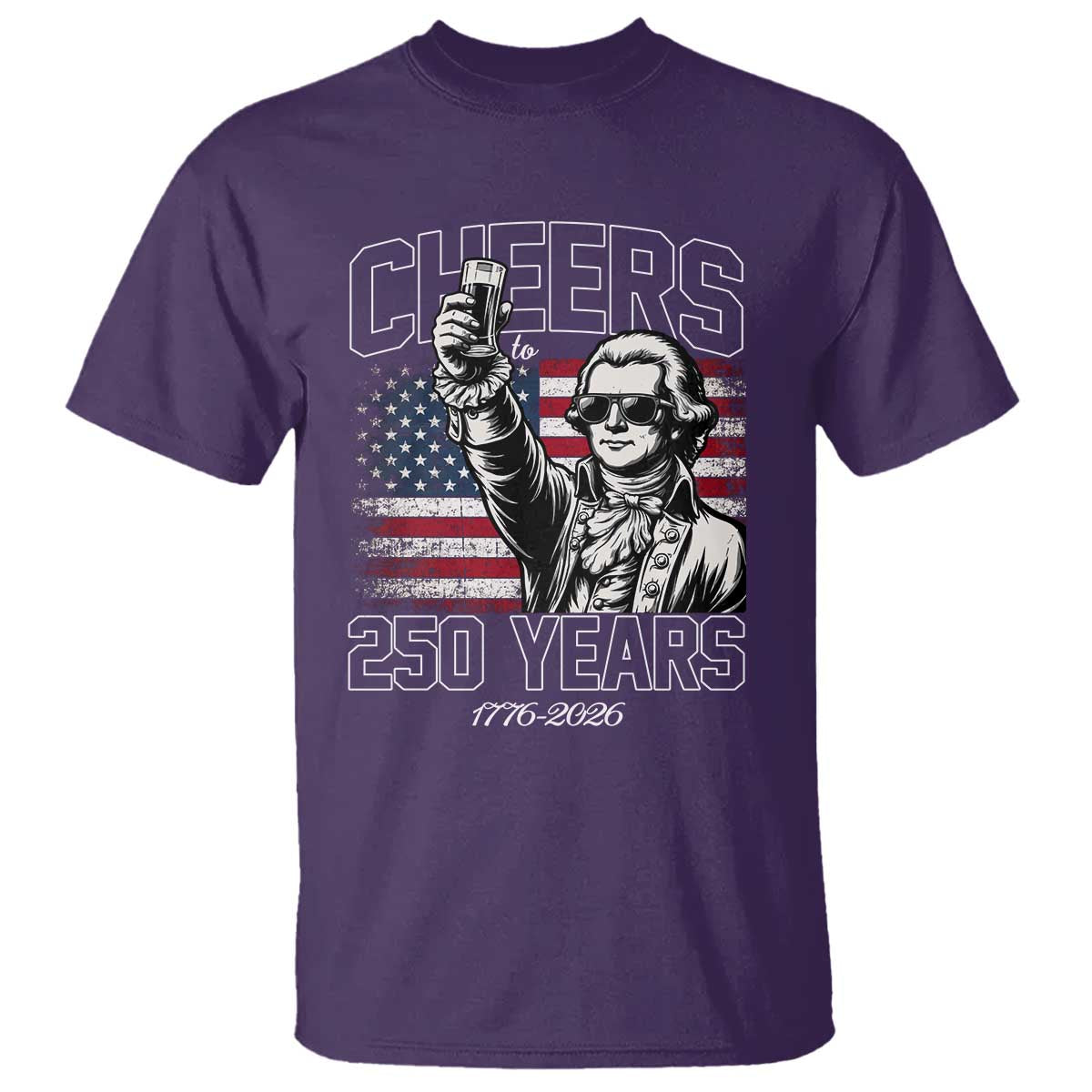 Patriotic Thomas Jefferson T Shirt Cheers To 250 Years