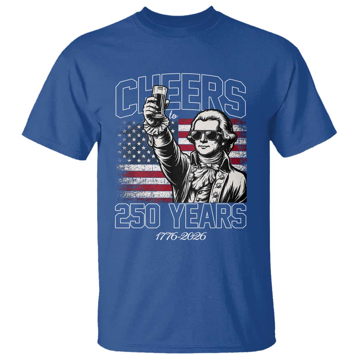 Patriotic Thomas Jefferson T Shirt Cheers To 250 Years