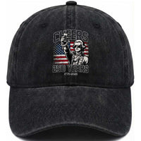 Patriotic Thomas Jefferson Washed Cotton Baseball Cap Cheers To 250 Years