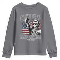 Patriotic Thomas Jefferson Youth Sweatshirt Cheers To 250 Years