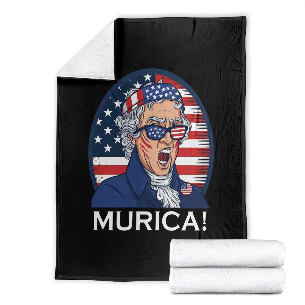Funny Murica Thomas Jefferson Throw Blanket Founding Father Gift